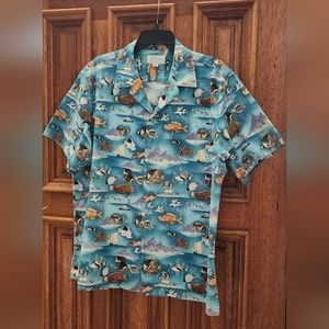 Kolekole Short Sleeves Fish Print Hawaiian Shirt